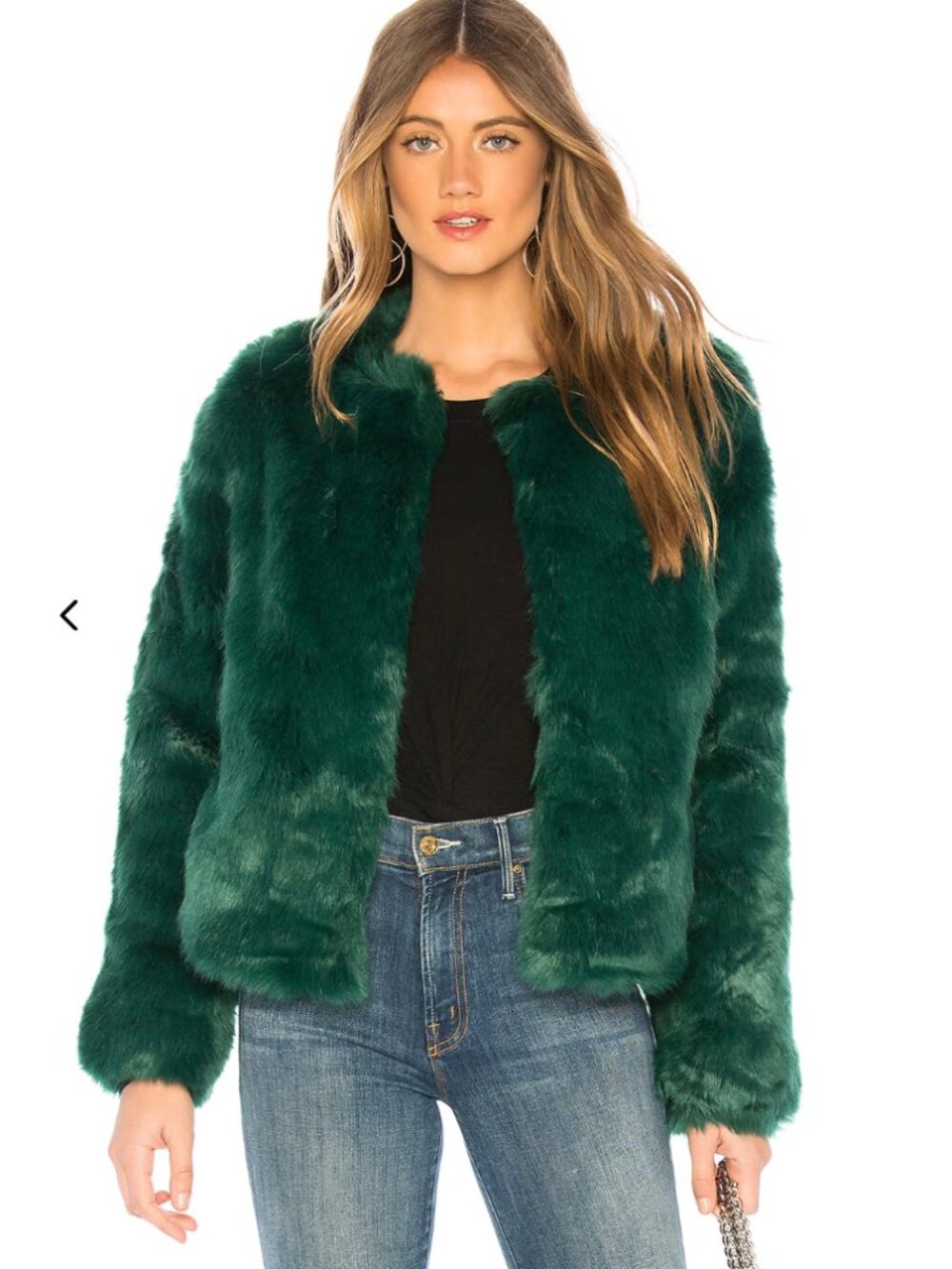 Lovers + Friends NYC Faux Fur Jacket in Jade